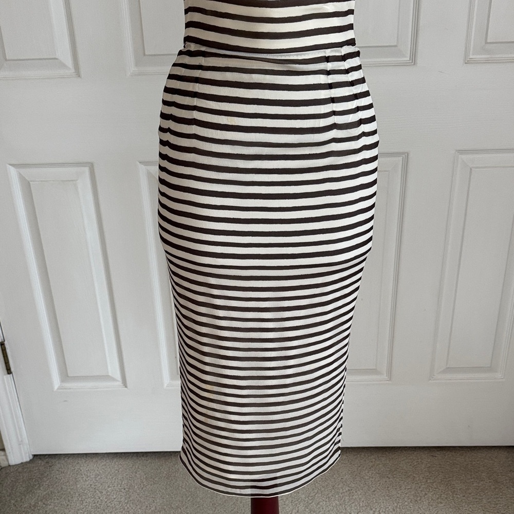 Dolce & Gabbana Monochrome Striped Pencil Skirt